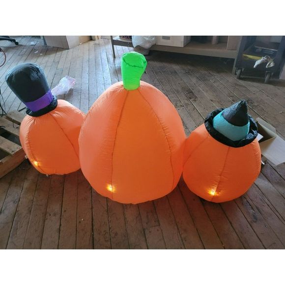 Inflatable jack-o'-lantern pumpkin Halloween lawn decor light up - Picture 6 of 7